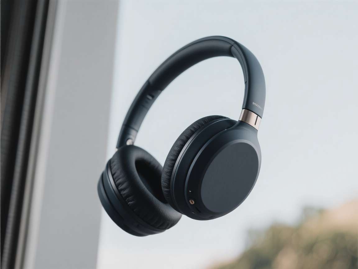 Wireless Noise-Cancelling Headphones Wireless noise-cancelling headphones in black