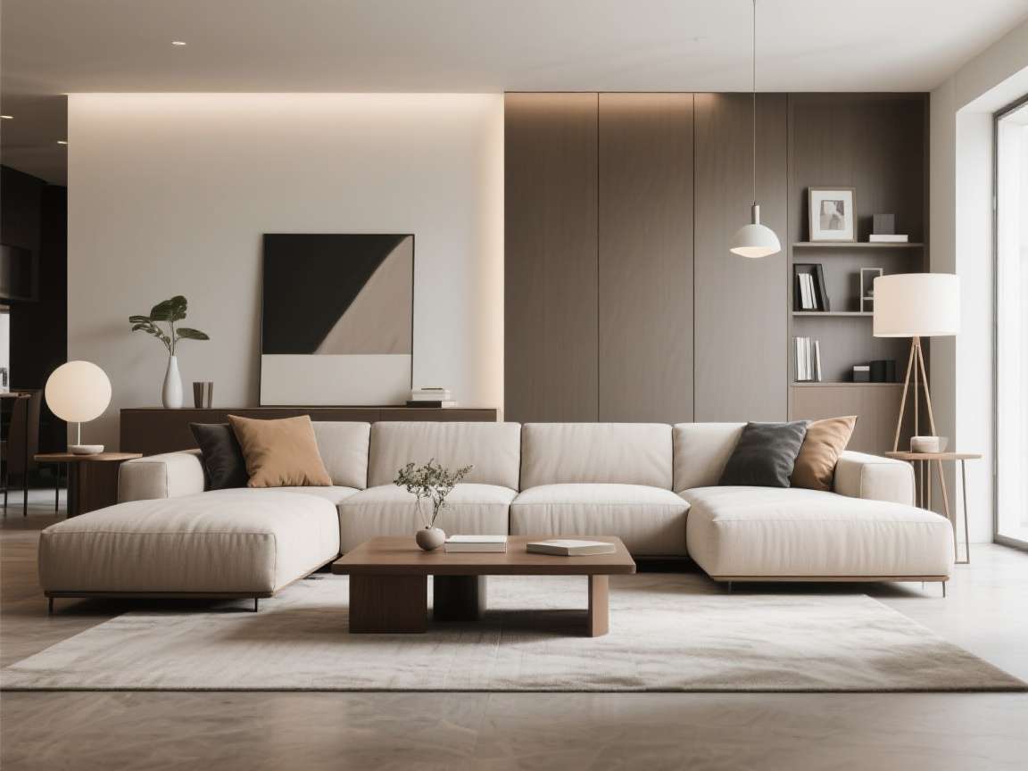 Modern Living Room Sofa Modern 3-seater sofa in gray fabric