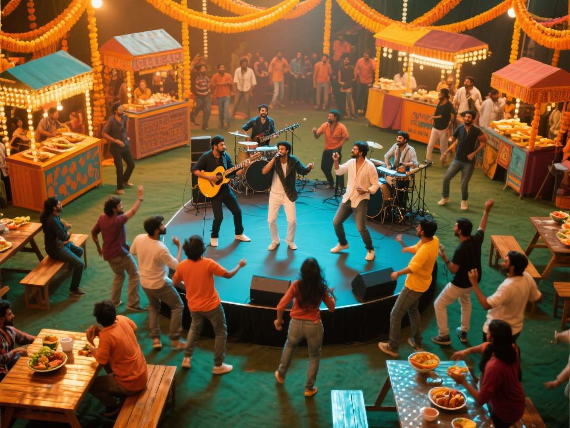 Live Music Concert Live music concert with band performing on stage