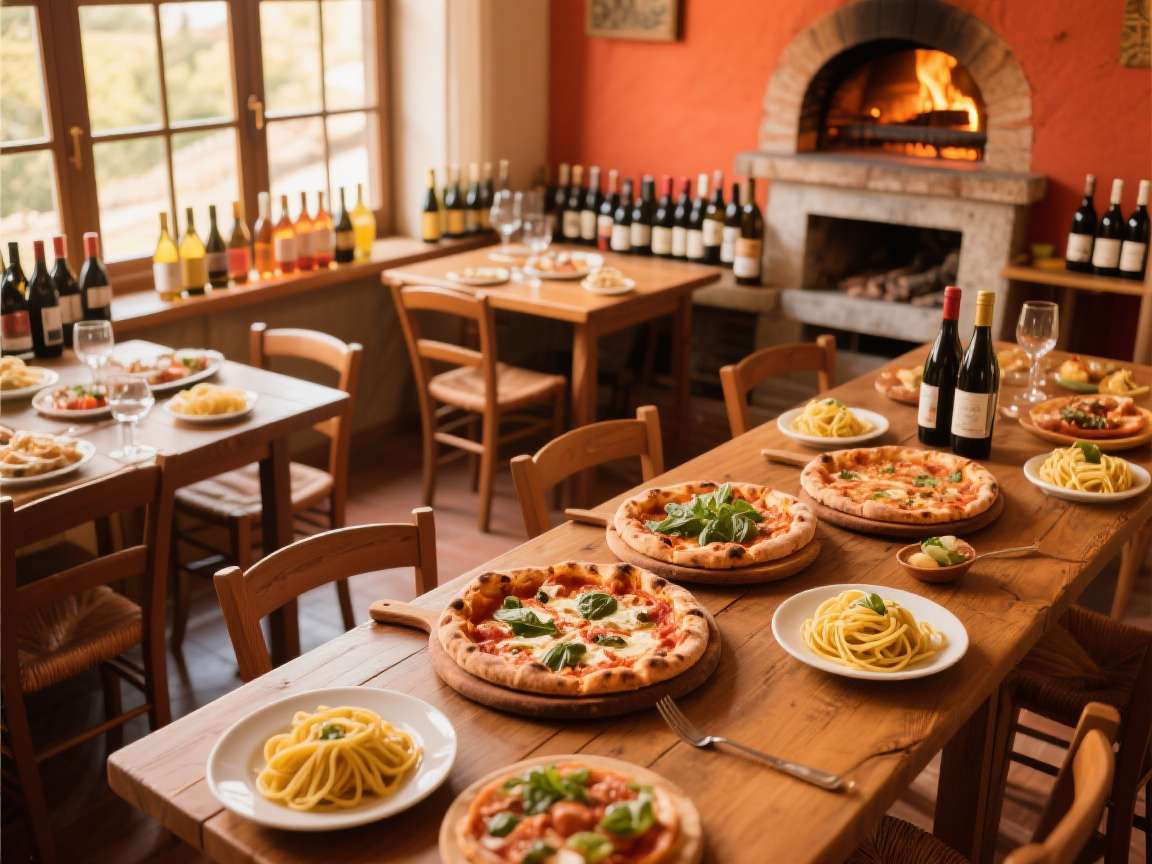 Bella Italia Restaurant Pizza oven and dining area at Bella Italia restaurant