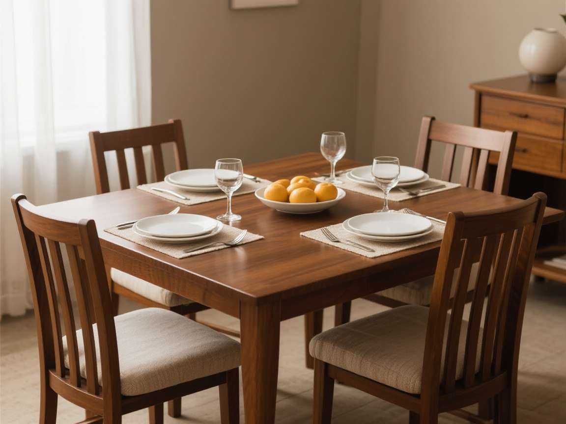 Dining Table Set Elegant dining table set with 6 chairs