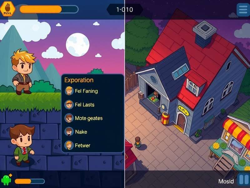 Pixel Town Fortune Hunter dynamic environment showing day and night cycles