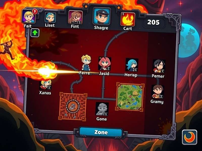 Firestorm Frenzy character selection screen