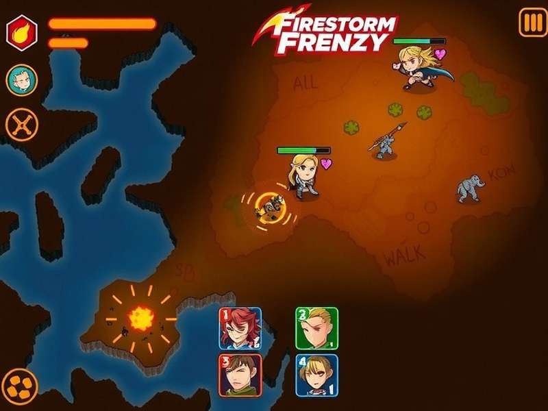 Firestorm Frenzy map showing different zones
