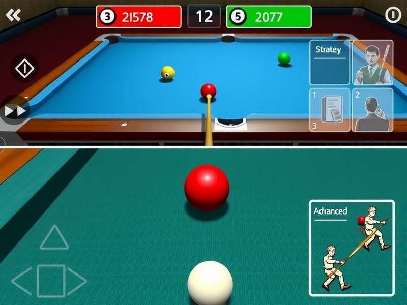 Real Billiards 3D gameplay screenshot showing realistic pool table and balls