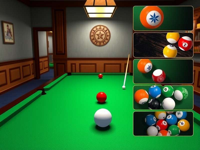 3D India Pool Titan different game modes selection screen