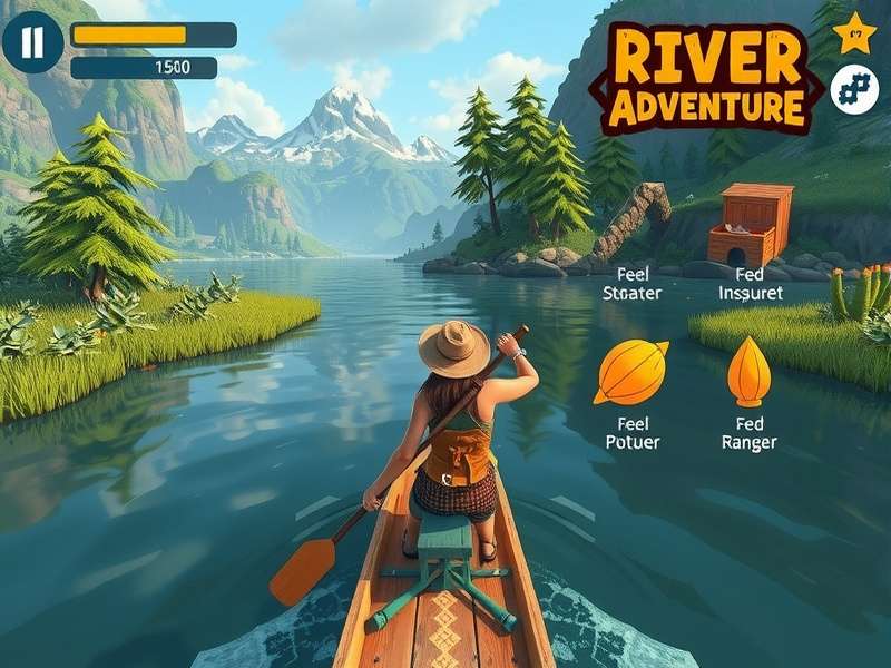 River Adventure Legend gameplay showing character navigating river