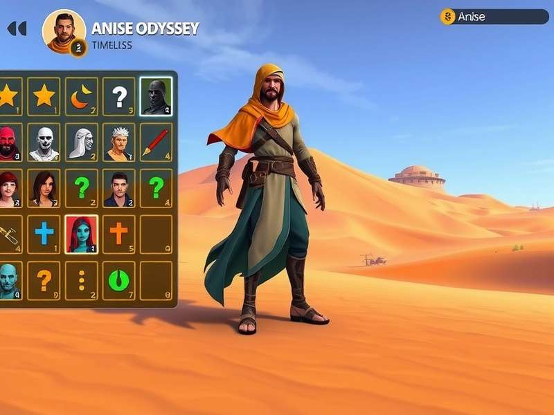 Anise Odyssey Timeless Sands character customization screen