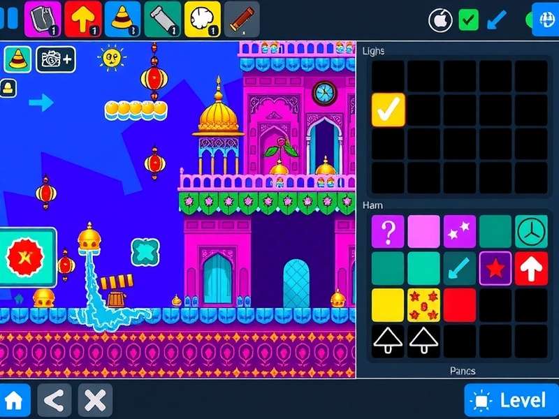 Geometry Dash India gameplay screenshot showing colorful Indian-themed levels