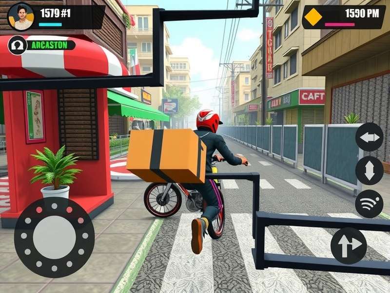 Package Runner gameplay screenshot showing character navigating through Indian streets