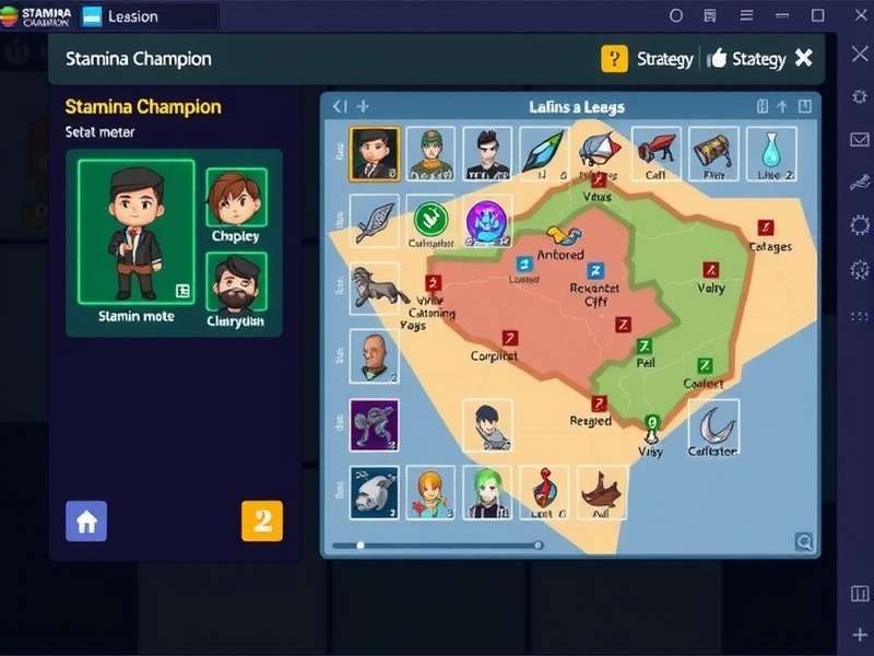 Stamina Champion gameplay screenshot showing character selection and stamina meter