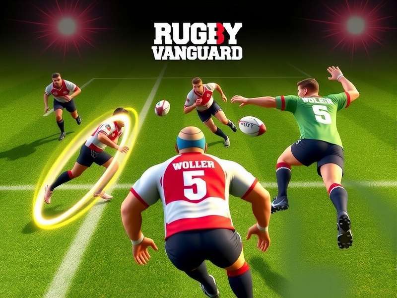 Rugby Vanguard Aces gameplay screenshot showing intense rugby action