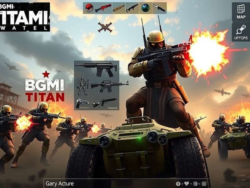 BGMI War Titan looting system showing various weapons and equipment