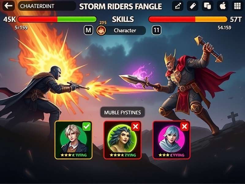 Storm Riders King character selection screen