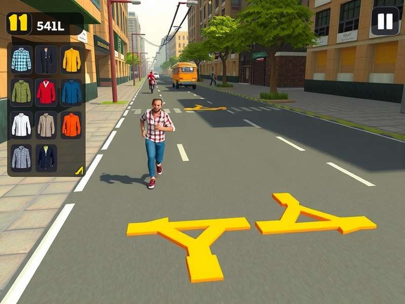 Package Runner character customization screen with various outfits