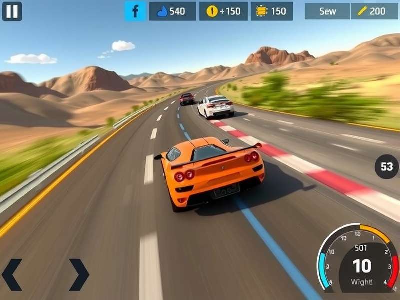 Speed Blitzer gameplay screenshot showing high-speed racing action