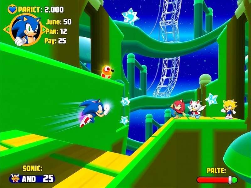 Sonic Hyper Dash gameplay screenshot showing character dashing through vibrant environment