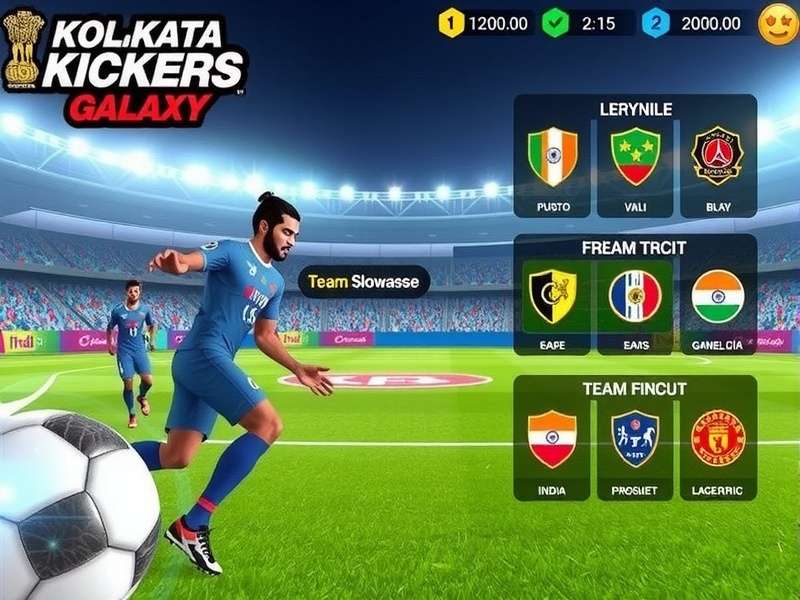 Kolkata Kickers Galaxy gameplay screenshot showing realistic football action