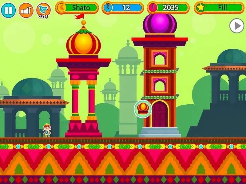 Geometry Dash India feature showcase with Indian architectural elements