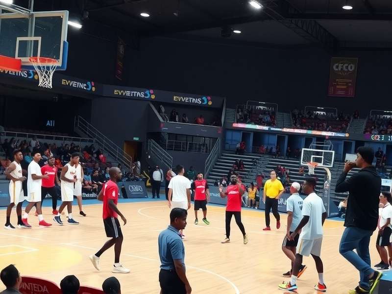 Tamil Nadu Dunk Dominator competition arena with players and spectators