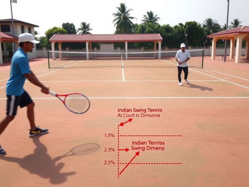 Indian Swing Tennis players in action on a traditional court