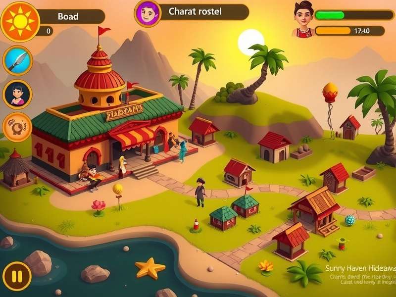 Sunny Haven Hideaway gameplay screenshot showing vibrant Indian village