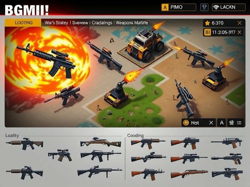 BGMI War Titan weapons collection showing various firearms