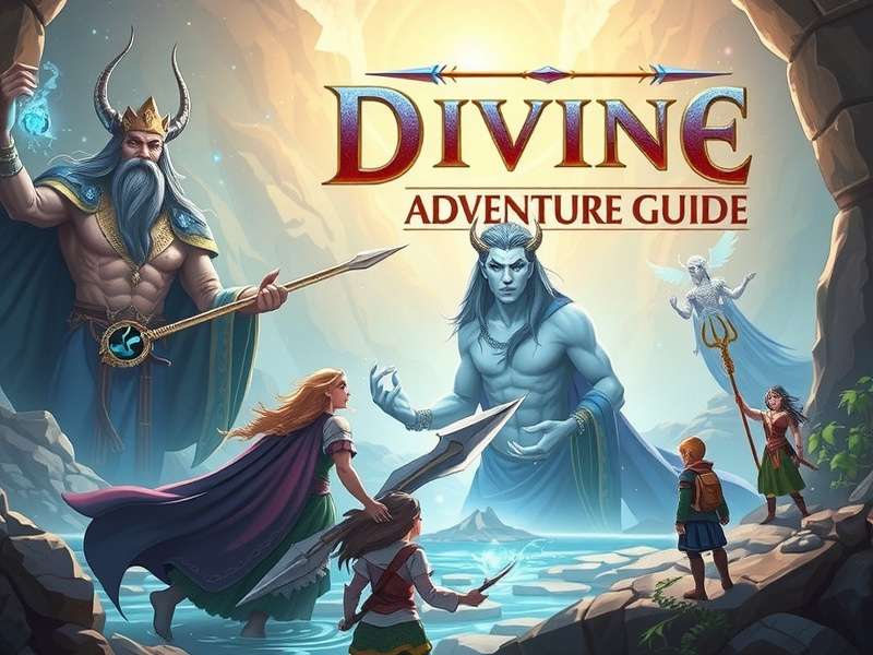 Divine Adventure Guide game cover art showing mythological characters