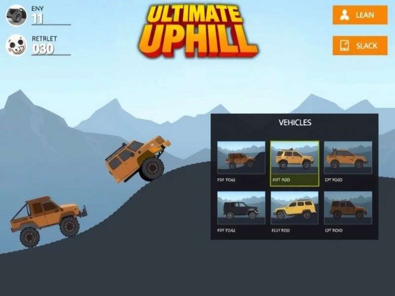 Ultimate Uphill gameplay screenshot showing vehicle on mountainous terrain