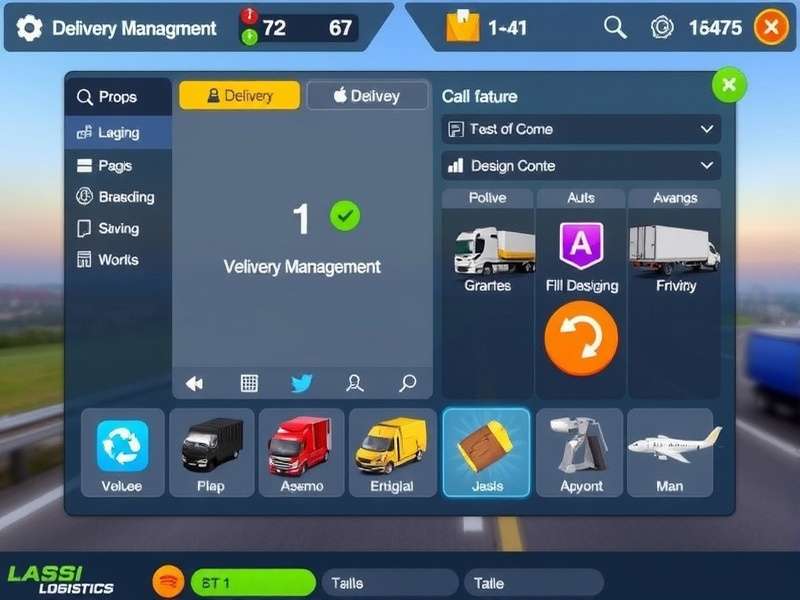 Lassi Logistics Leader feature overview showing multiple game elements