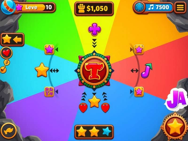 Jackpot Journey Jester gameplay interface showing colorful elements and user controls