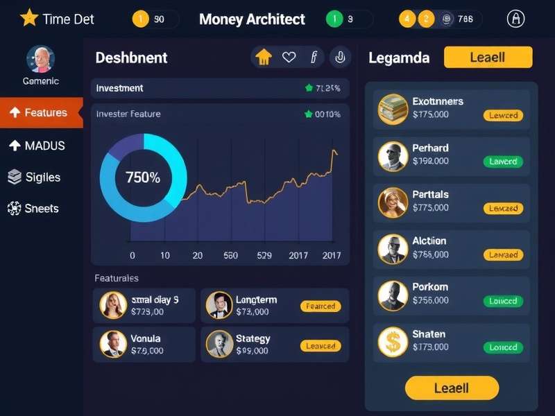 Money Architect Supreme gameplay interface showing investment dashboard