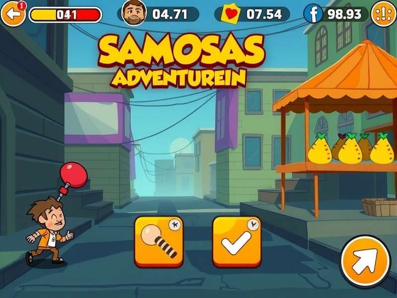 Samosas Adventure Run gameplay screenshot showing character and environment