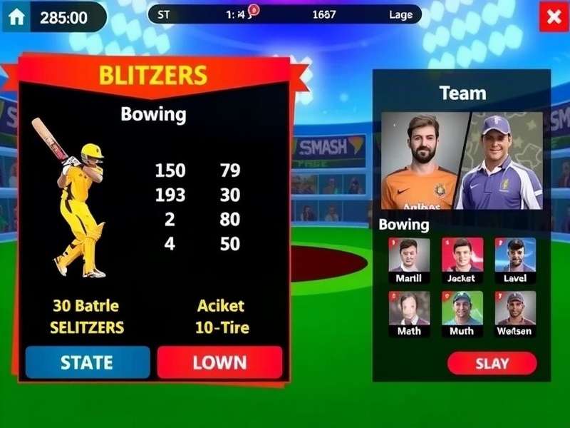 Sindh Smash Blitzers team selection screen