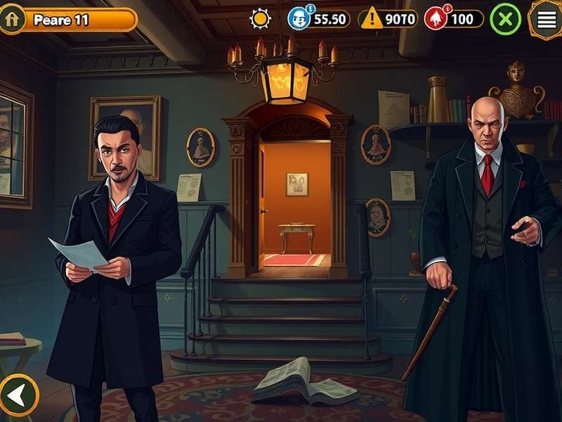 Midnight Mansion Mayhem story elements showing mysterious documents