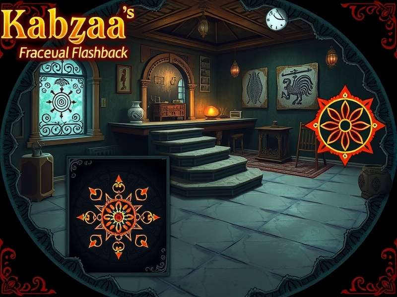 Puzzle solving scene in Kabzaa S Haunting Legacy showing ancient Indian symbols