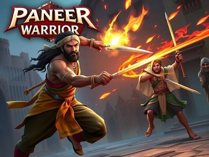 Paneer Warrior game cover art showing the main character in traditional Indian warrior attire
