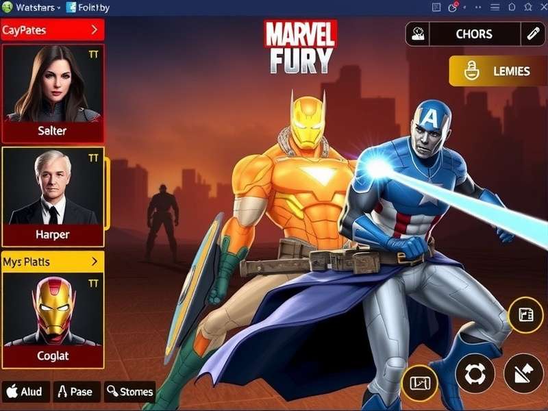 Character selection screen in Avengers Assam Fury