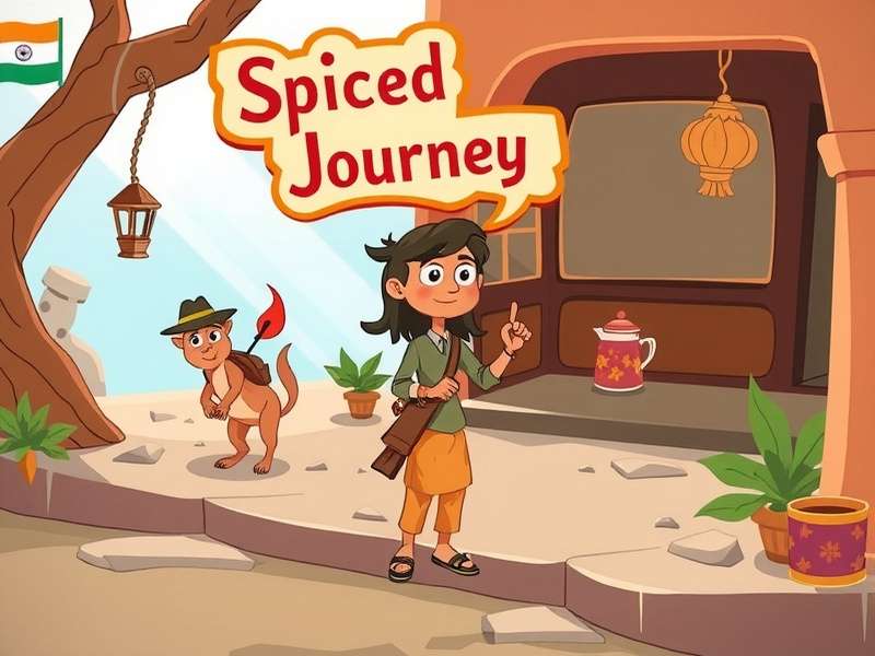 Spiced Chai Journey gameplay showing character in Indian market
