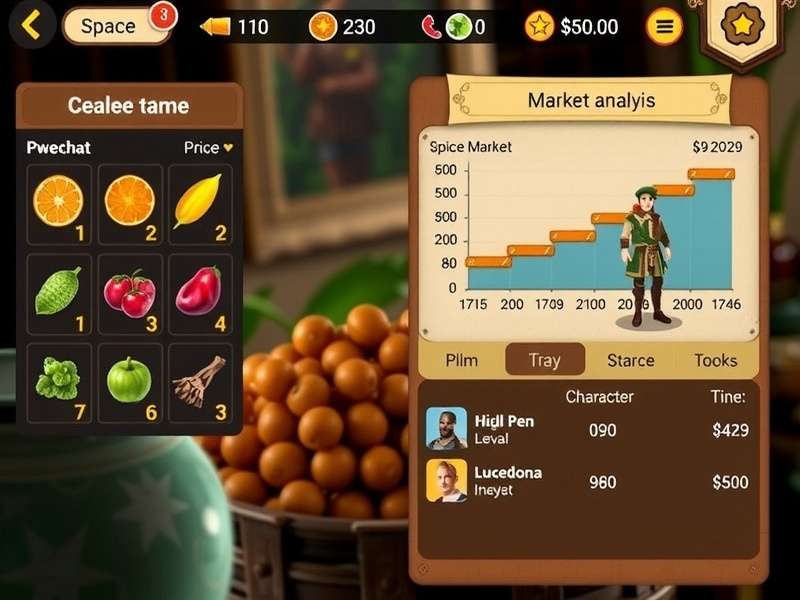 Power Cumin Conqueror gameplay screenshot showing spice market interface