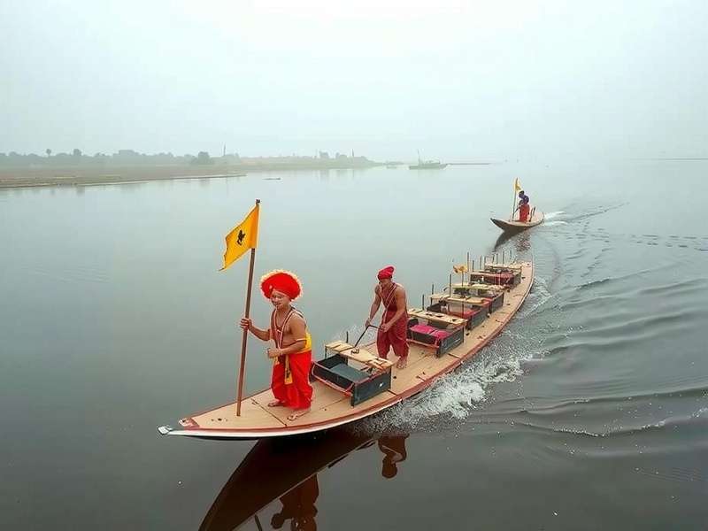 Historical depiction of Krishna River Glider traditions