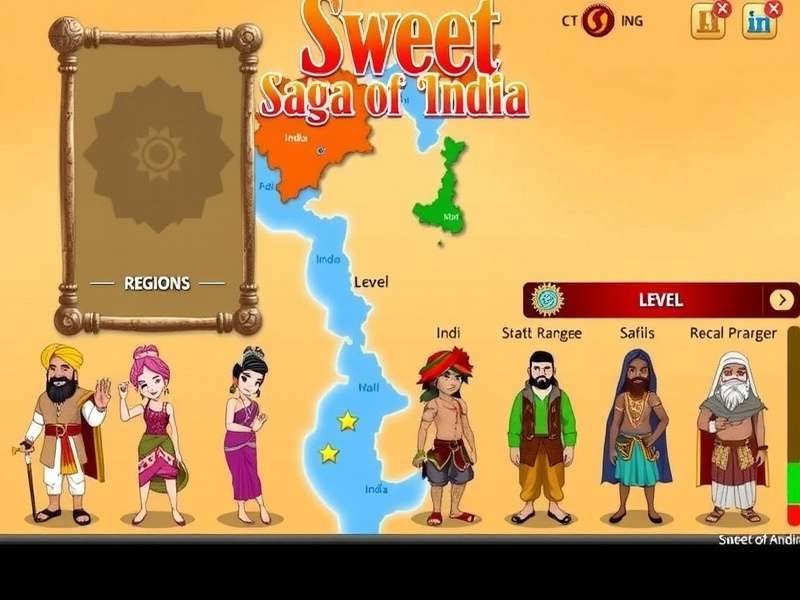 Sweet Saga Of India gameplay screenshot showing vibrant Indian-themed visuals