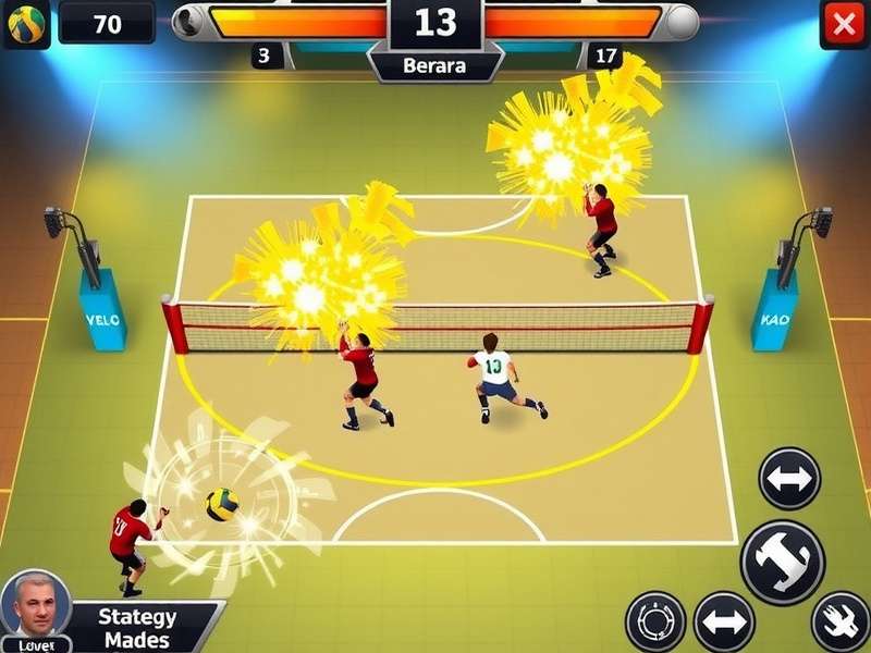 Volley Grand Smasher gameplay screenshot showing intense volleyball action