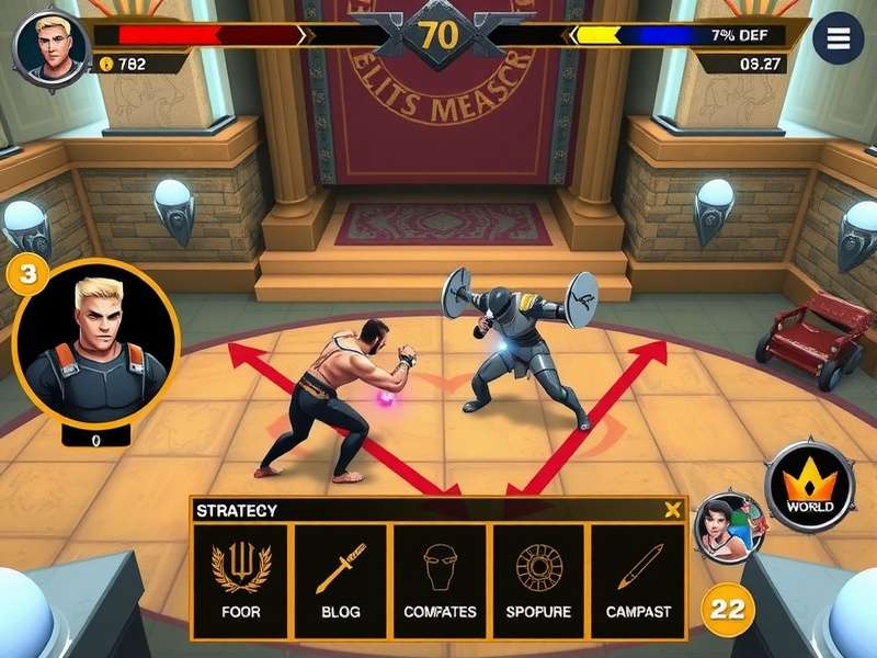 Elite Slam Gladiator gameplay screenshot showing character combat