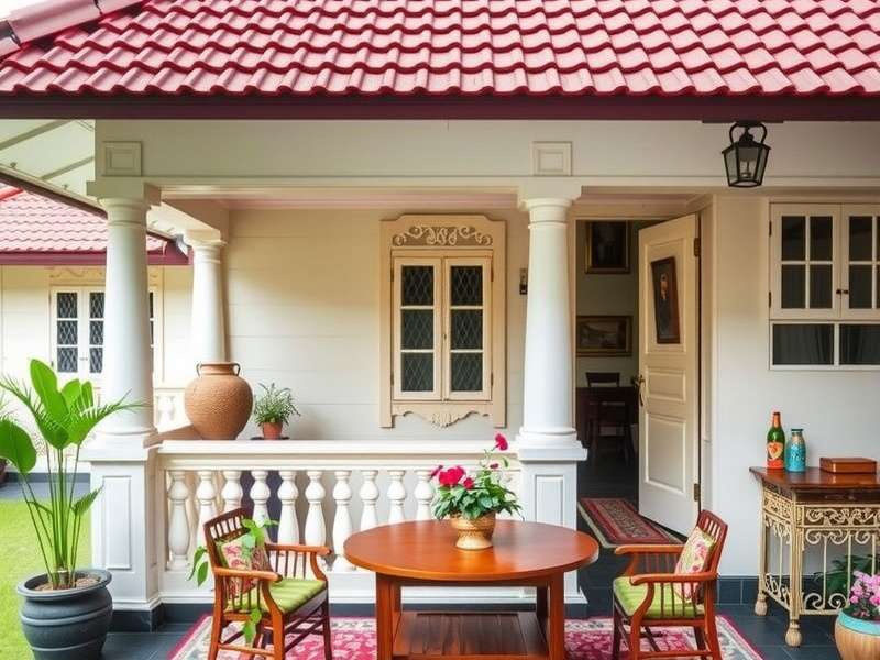Traditional Bengal Bungalow exterior with colonial architecture