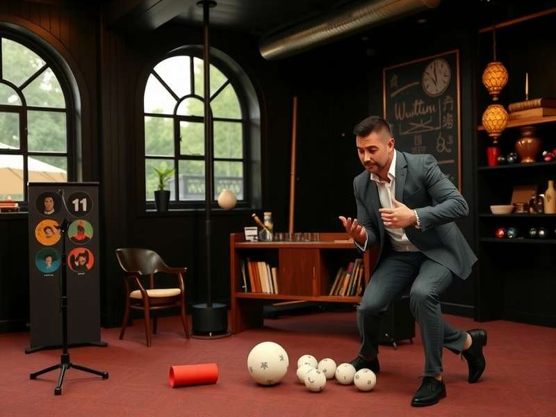 Ball Magician equipment and playing area