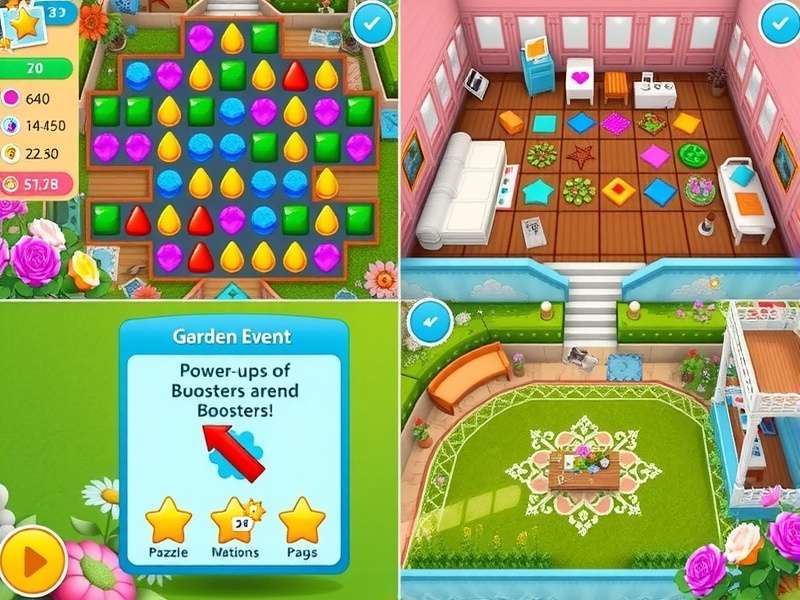 Gardenscapes Floral Fiesta power-ups and boosters display