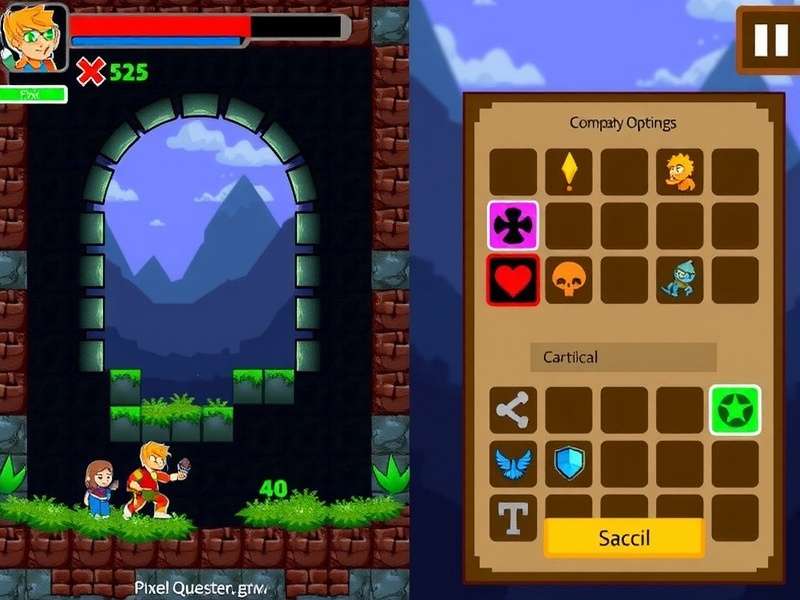 Pixel Quest Adventure gameplay screenshot showing character exploration