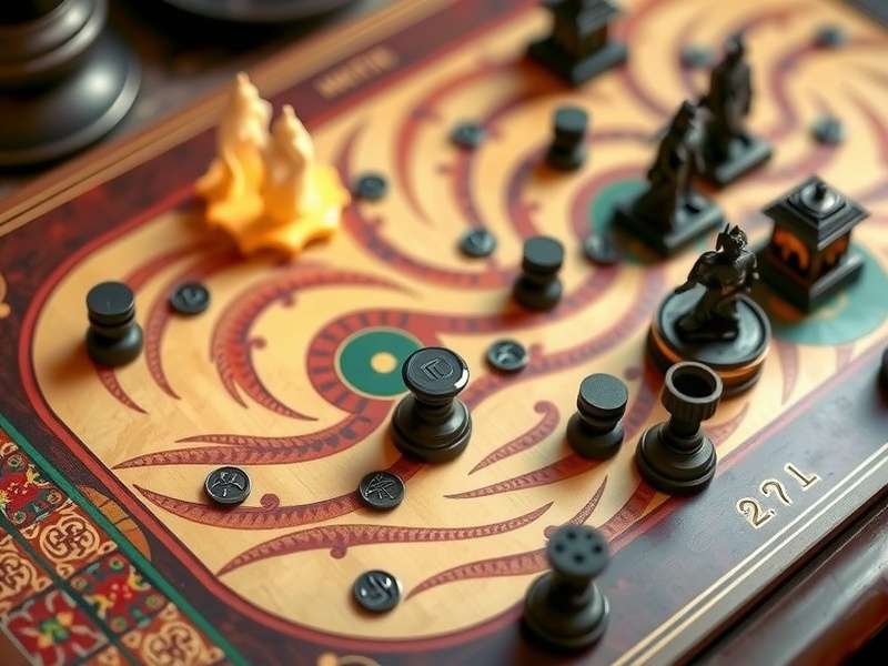 Close-up of Dharma Warrior Path game pieces