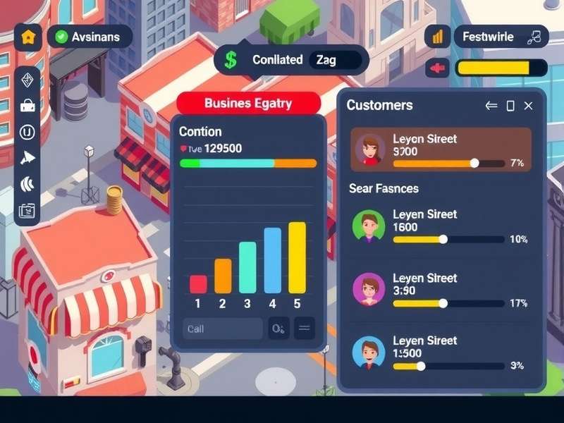 Pixel Town Capitalist gameplay screenshot showing business management interface